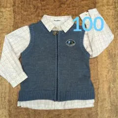 ファミリア Familia 男の子 シャツ ブラウス ベスト チェック 100