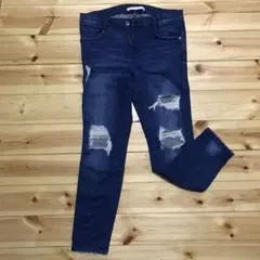 ZARA ダメージデニム クラッシュデニム