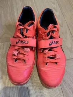 asics スパイクシューズ オレンジ 投てき用 24.5cm