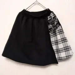 CUTE LOVE チェック切替 スカパン 160 インナーパンツ付き 黒