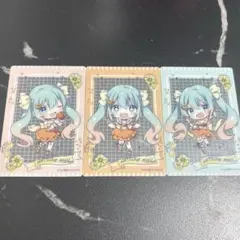初音ミク フリューくじ Ｇ賞 クリアカード 3枚セット