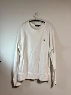 【希少パイル地】ポロラルフローレン スウェット トレーナー M 白 ワンポイント