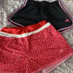 adidas 、NB赤と黒のショートパンツ 2点セット