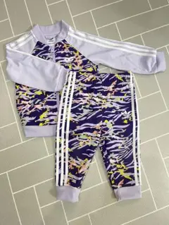 adidas ジャージセット 紫色と多色迷彩 80