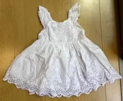 【美品】90cm baby GAP ホワイト刺繍フリルワンピース 18-24ヶ月