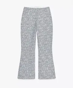 ZARA ザラ テクスチャーフレアパンツ M ブルー ツイード風 新品未使用