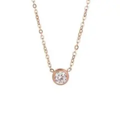 【セール】1粒ダイヤネックレス ピンクゴールド 新品
