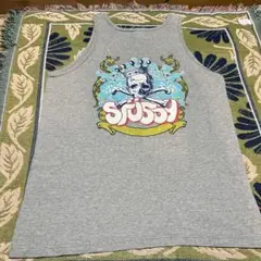 STUSSY ステューシー タンクトップ スカル クラウン 00sメキシコ製 Lのサムネイル