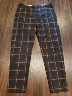 ZARA　チェック柄　パンツ　ネイビー × 茶　42のサムネイル