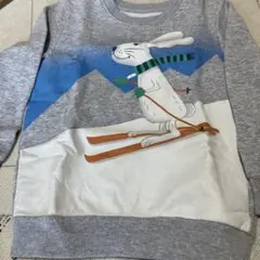 ウサギ スキー デザイン グレー トレーナー