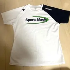 （39）DESCENTE Sports Magic シャツ ホワイト/ネイビー
