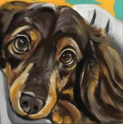 ダックスフンド アクリル画 原画 絵 犬