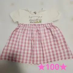 アンパンマン 半袖ワンピース 100cm　ピンク　女の子　ドキンちゃんのサムネイル