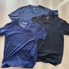UNIQLO Tシャツ Lサイズ 3枚セット ネイビー・ブラック・ダークグレー