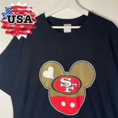 【アメリカ古着❗️】90s ミッキーマウス　半袖Tシャツ　黒　XL ビッグサイズ