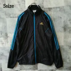 adidas アディダス ナイロンジャケット 刺繍ロゴ 3本ライン 水色