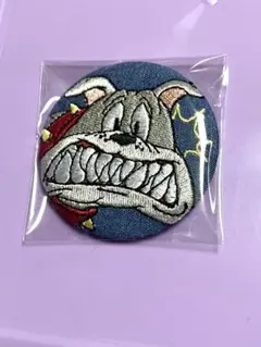 トムとジェリー 【スパイク 】デニム刺繍 缶バッジ （トムジェリ）