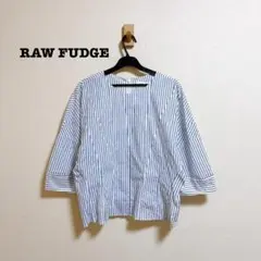 美品 ロウファッジ ストライプ タック ブラウス