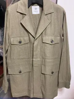 リネン　ヘリボン　サファリ　ジャケット