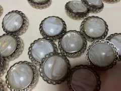 ボタン　ヴィンテージ　￼マーブル模様の円形ボタン 20個セット