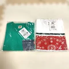 120cm 2枚　グリーンポケットTシャツとバンダナ柄Tシャツ