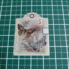 シール（非防水）【2枚目50円】レトロ　蝶　ビンテージNo.21623