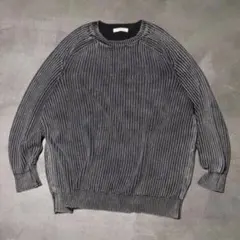 FREAK’S STORE ケミカルウォッシュ 畔編み クルーネックニットのサムネイル