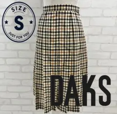 ★美品★ DAKS チェック柄 プリーツスカート ひざ丈 Sのサムネイル