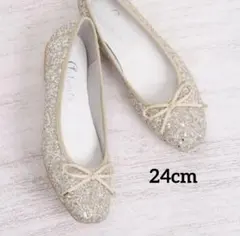 アルテミス　バイ　ダイアナ　グリッターバレエシューズ　ゴールド　24cm