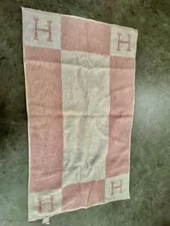 HERMES ピンク ホワイト ブランケット