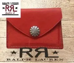 【新品未使用】RRL スナップボタン 本革カードケースORANGE