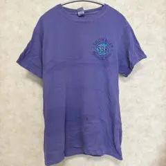 ギルダン サークルロゴ Tシャツ クルーネック 半袖 S 紫 綿 カジュアル