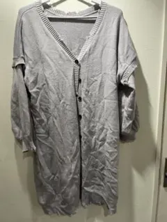 ラベンダー　カーディガン ボタン付き　取り外し可