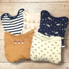 ユニクロベビー 長袖ロンパース 80サイズ 5枚セット男女兼用 秋冬まとめ売り