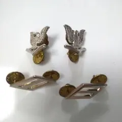 鷲とダイヤモンド形状のカフスボタン4個セット