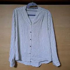 Honeys シアー シャツ ブラウス ストライプ 白 ホワイト 黒 ブラック