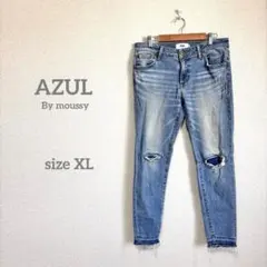 AZUL by moussy　ダメージ加工　デニムパンツ【XL】スキニー　タイト