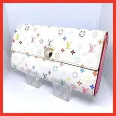 817 ルイヴィトン モノグラム　長財布　ポルトフォイユサラマルチカラーホワイト