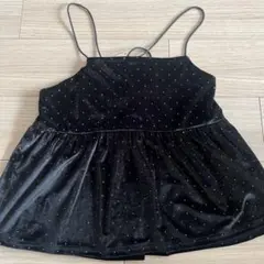 coca コカ　ベロア ブラック キャミソール M