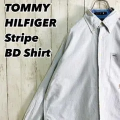 TOMMY HILFIGER 刺繍ロゴ ストライプ ボタンダウンシャツ