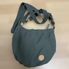 グレー 巾着型ショルダーバッグ