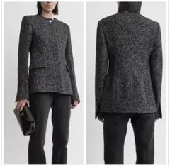 ウール混ノーカラージャケット　ノーブランド