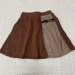 デニムスカート　150 チェック　ブラウン