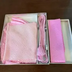 帯締め帯あげ重ね襟3点セット　桃色