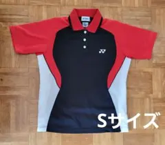 YONEX 吸汗速乾ポロシャツ M 黒/赤/白　Sサイズ　レディース