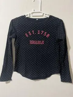 ドット柄 長袖カットソー