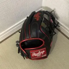 Rawlings 軟式グローブ 黒/赤 投手用 - メルカリ