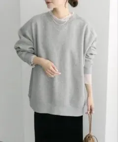 【試着のみ】ピュアルセシン 裏起毛チュニックプルオーバー トレーナー スウェット