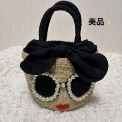 アジョリー パールサングラス かごバッグ　ベージュ