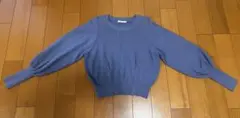 【RAY CASSIN】レイカズン ブルー ロングカフスパフニットFREEサイズ